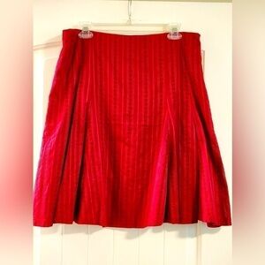 New York & Company Red pleated skirt size 14
